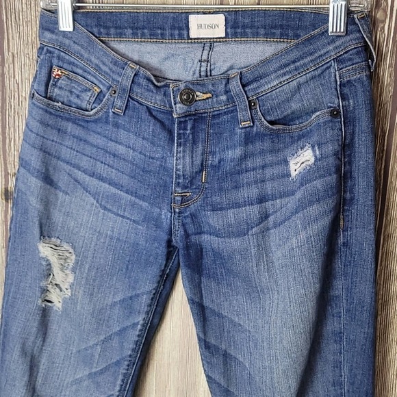 Hudson Blue Denim Jeans Distressed Sz 26 - Picture 3 of 7